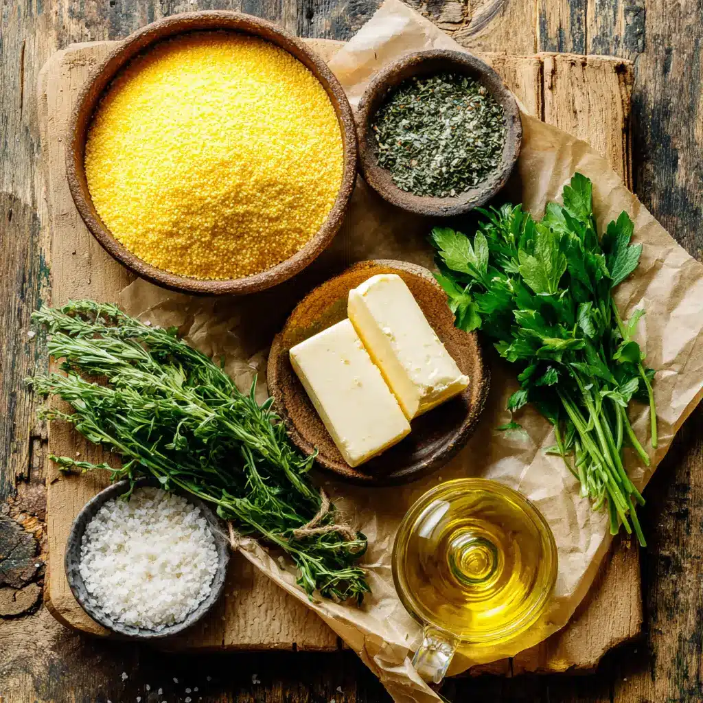 Palentu recipe ingredients cornmeal butter herbs
