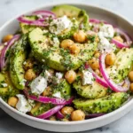 Serving Chickpea Feta Avocado Salad