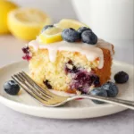 lemon blueberry sheet cake with lemon glaze