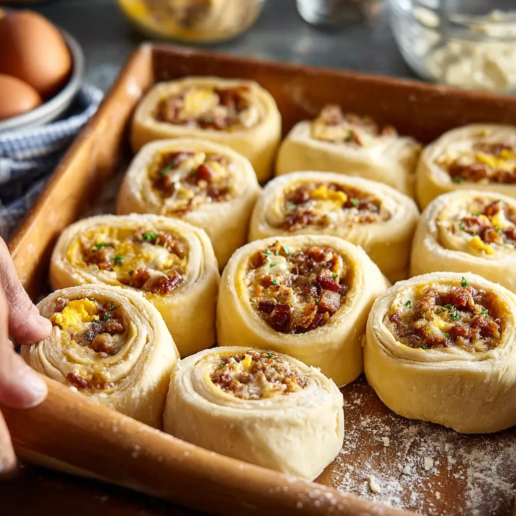 Rolling dough for breakfast rolls