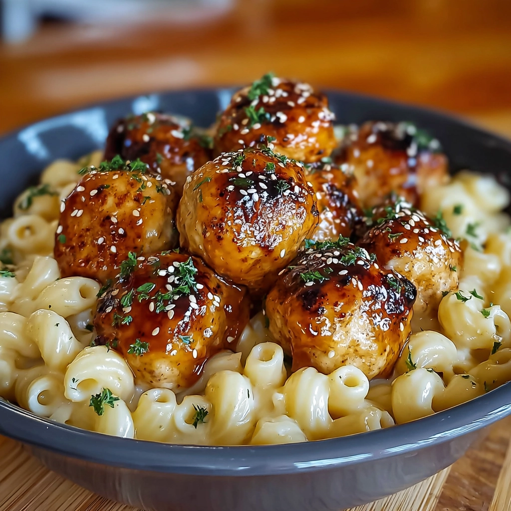 Spicy Honey Pepper Chicken with Mac and Cheese