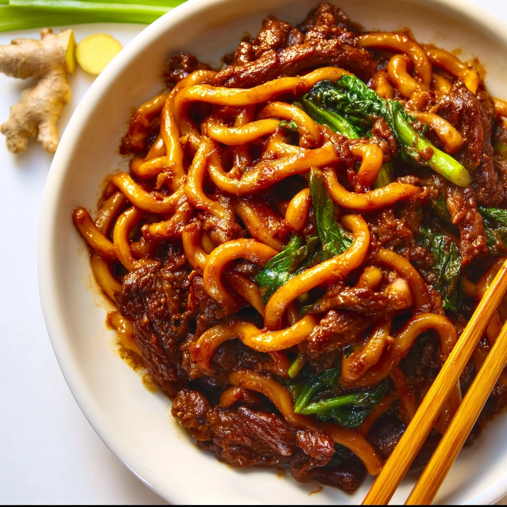beef black pepper udon