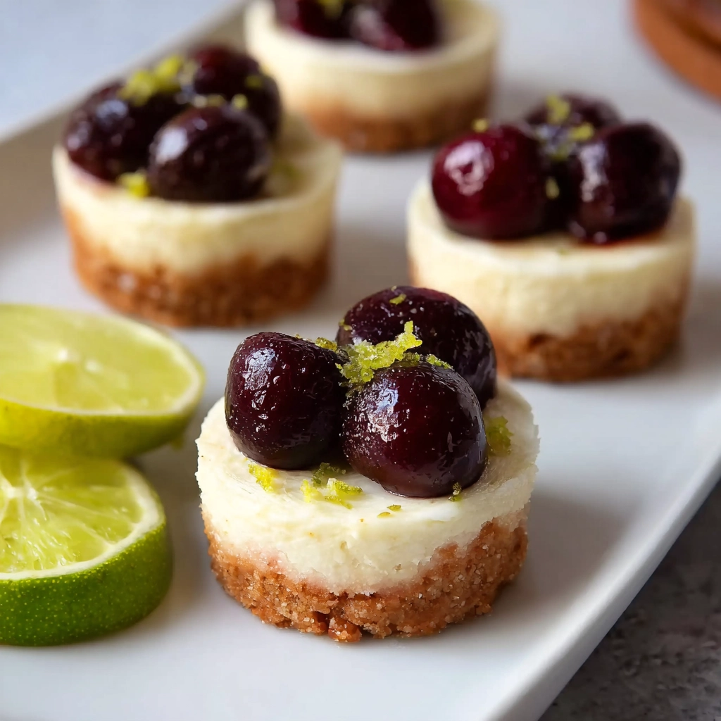 cherry lime mini cheesecakes