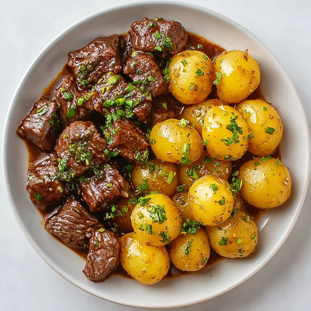 Garlic Butter Steak Bites and Potatoes