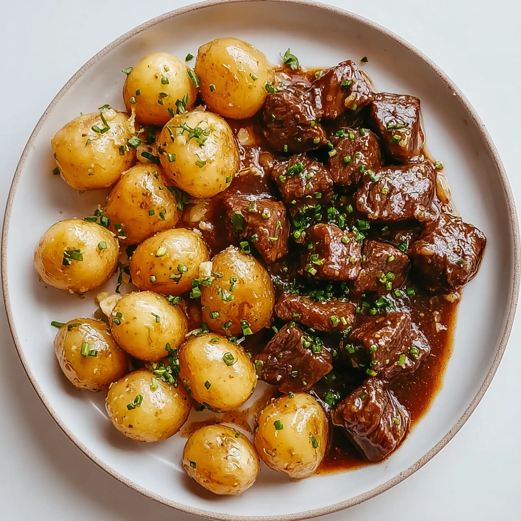 Garlic Butter Steak Bites and Potatoes