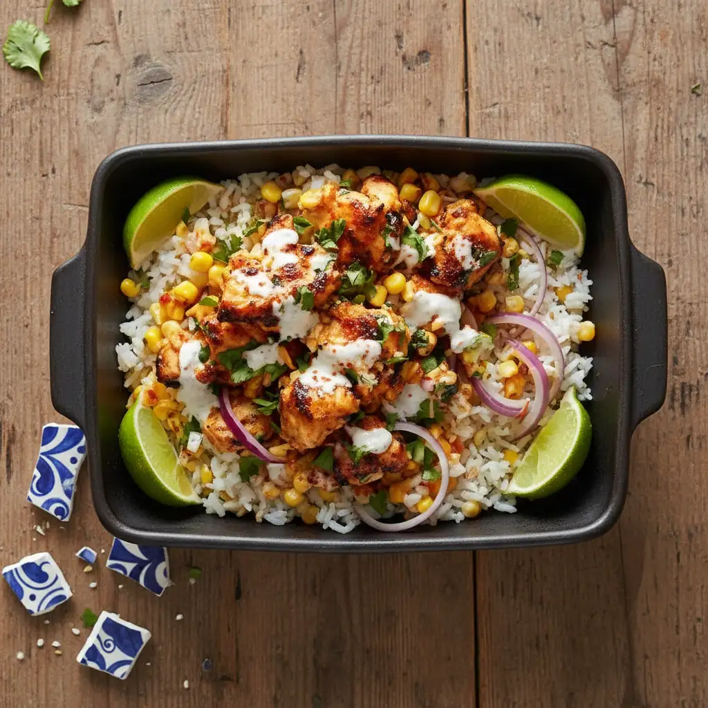 Street Corn Chicken Rice Bowl