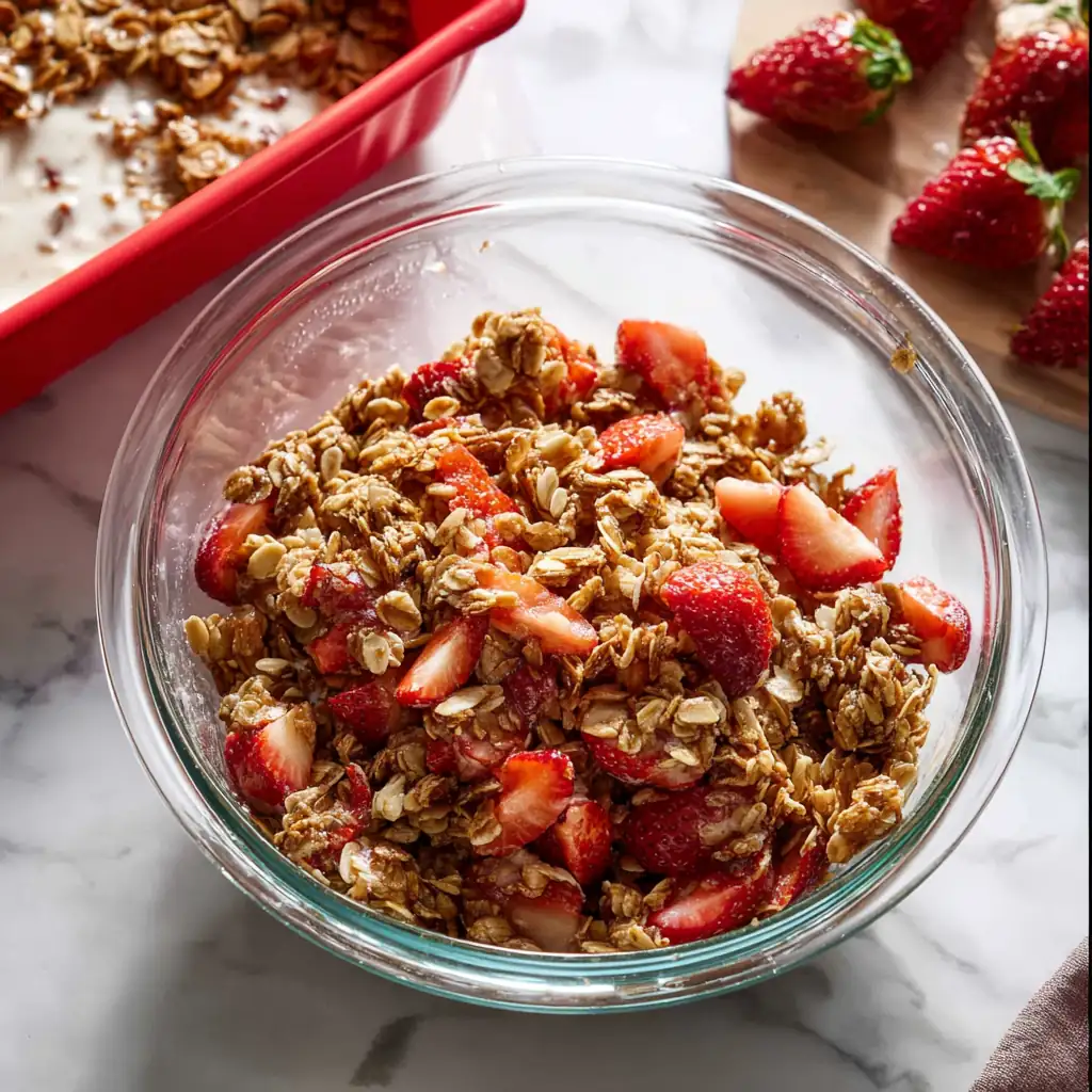 Strawberry Rhubarb Baked Oatmeal