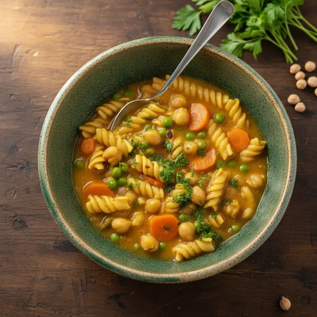 Vegan Chickpea Noodle Soup