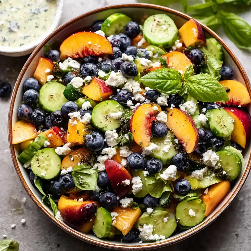 Blueberry Peach Feta Salad