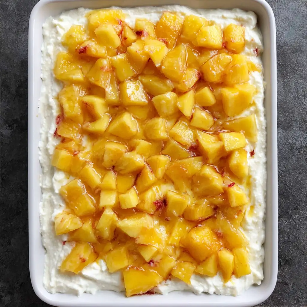 Peaches and Cream Poke Cake
