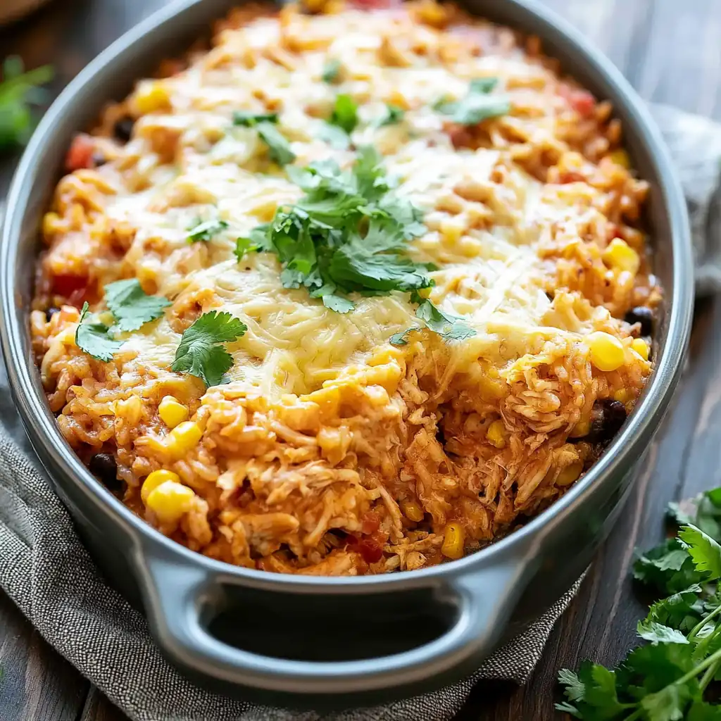 Chicken Enchilada Rice Casserole