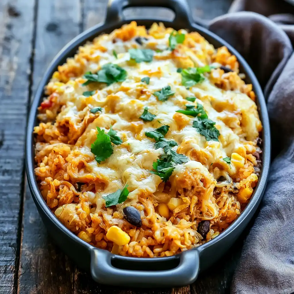 Chicken Enchilada Rice Casserole